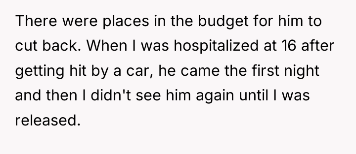 There were places in the budget for him to cut...