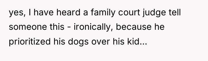 yes, I have heard a family court judge tell someone...