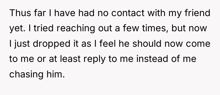 Thus far I have had no contact with my friend...