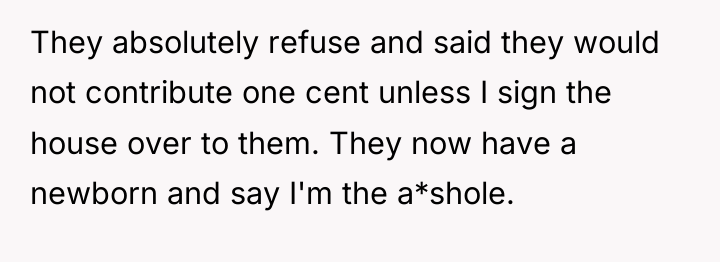 They absolutely refuse and said they would not contribute one...