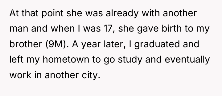At that point she was already with another man and...