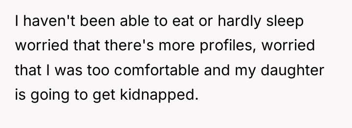 I haven't been able to eat or hardly sleep worried...