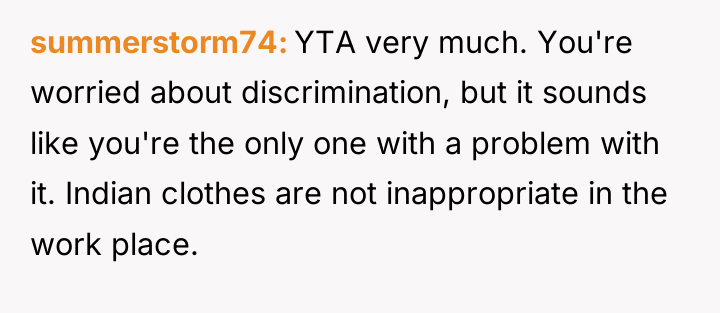 summerstorm74 YTA very much. You're worried about discrimination, but it...