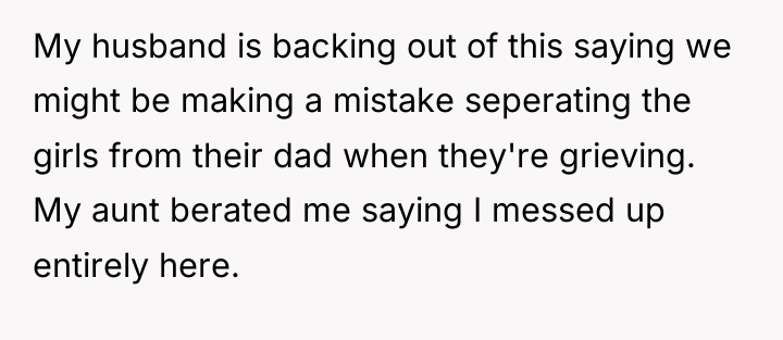 My husband is backing out of this saying we might...