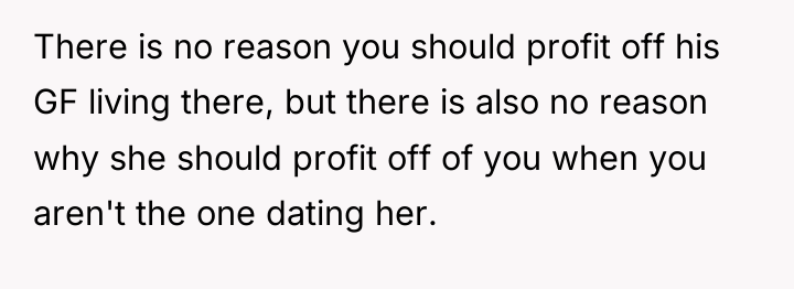 There is no reason you should profit off his GF...