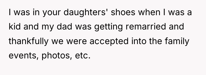 I was in your daughters' shoes when I was a...