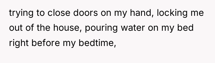 trying to close doors on my hand, locking me out...