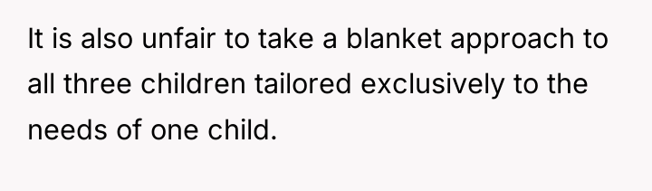 It is also unfair to take a blanket approach to...