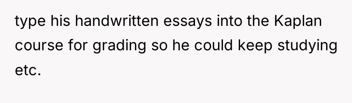 type his handwritten essays into the Kaplan course for grading...