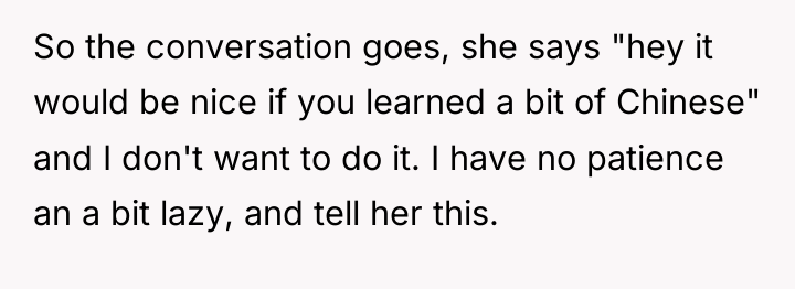So the conversation goes, she says "hey it would be...