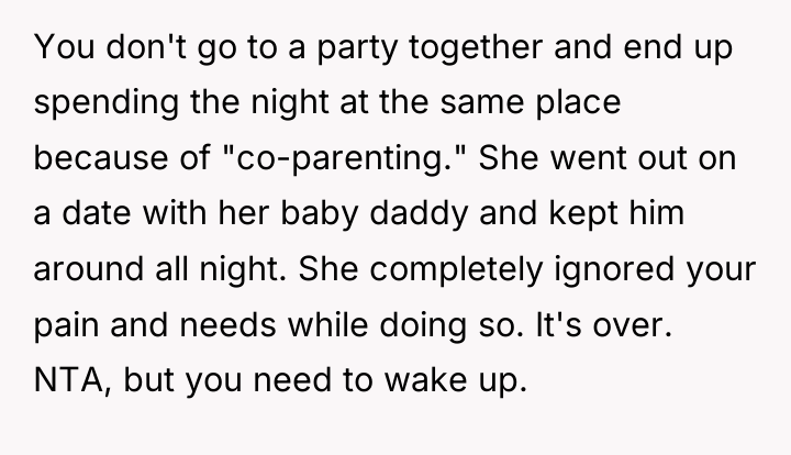 You don't go to a party together and end up...