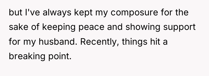 but I've always kept my composure for the sake of...