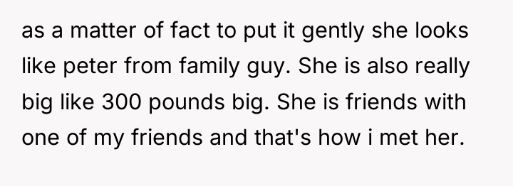 as a matter of fact to put it gently she...