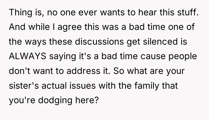 Thing is, no one ever wants to hear this stuff....