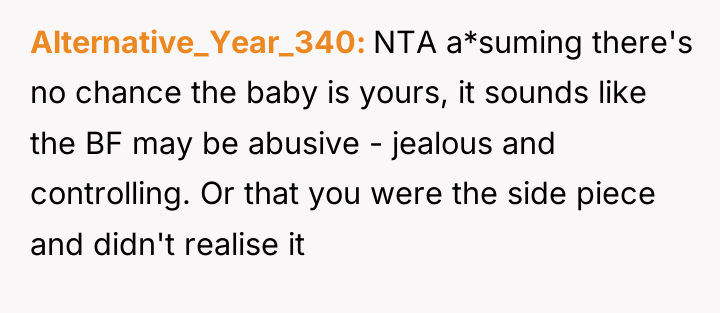 Alternative_Year_340 NTA a*suming there's no chance the baby is yours,...