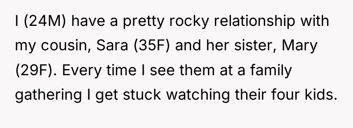 I (24M) have a pretty rocky relationship with my cousin,...