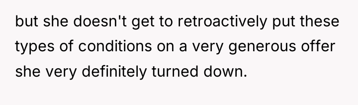 but she doesn't get to retroactively put these types of...