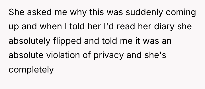 She asked me why this was suddenly coming up and...