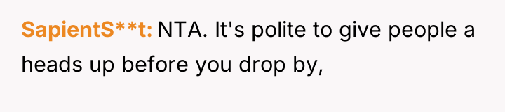 SapientS**t NTA. It's polite to give people a heads up...
