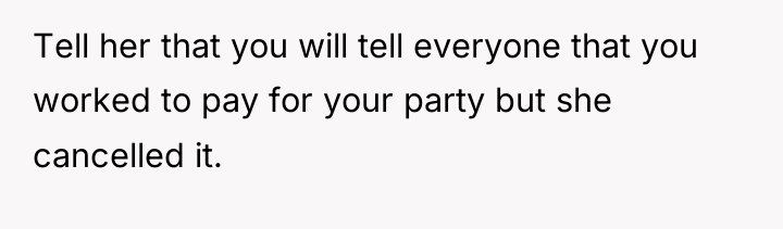 Tell her that you will tell everyone that you worked...