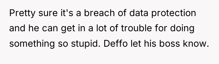 Pretty sure it's a breach of data protection and he...