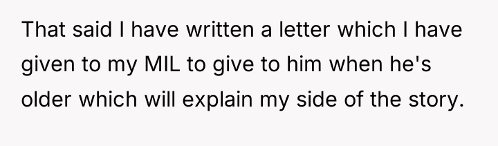 That said I have written a letter which I have...