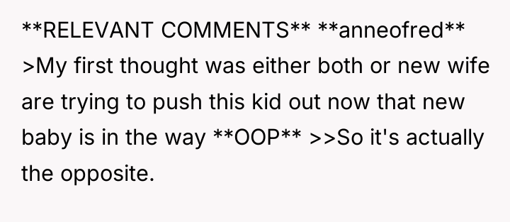 **RELEVANT COMMENTS** **anneofred** >My first thought was either both or...