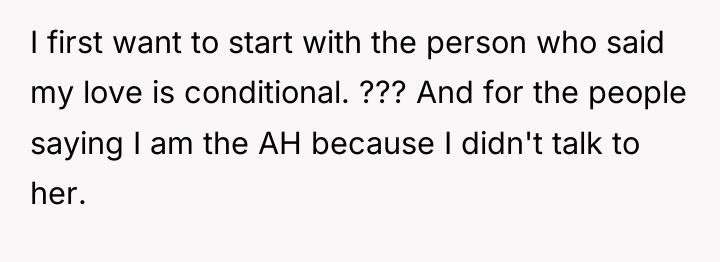 I first want to start with the person who said...