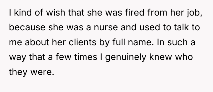 I kind of wish that she was fired from her...