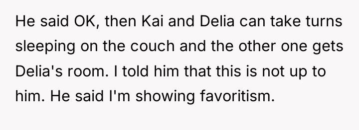 He said OK, then Kai and Delia can take turns...
