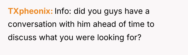 TXpheonix Info: did you guys have a conversation with him...