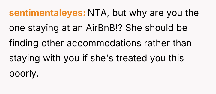 sentimentaleyes NTA, but why are you the one staying at...
