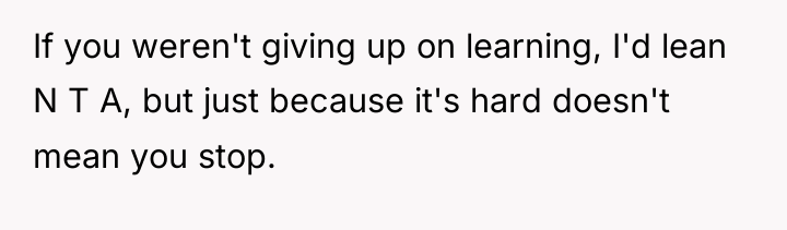 If you weren't giving up on learning, I'd lean N...
