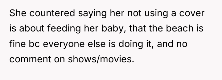 She countered saying her not using a cover is about...