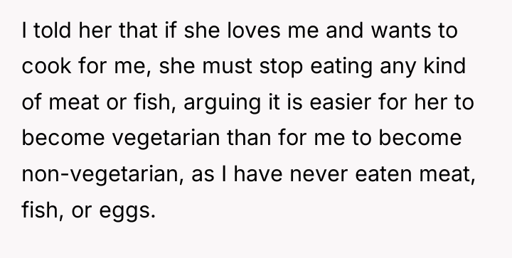 I told her that if she loves me and wants...