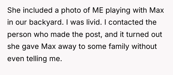She included a photo of ME playing with Max in...