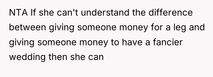 NTA If she can't understand the difference between giving someone...