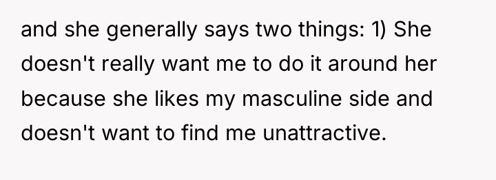 and she generally says two things: 1) She doesn't really...