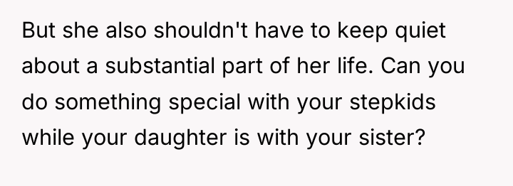 But she also shouldn't have to keep quiet about a...