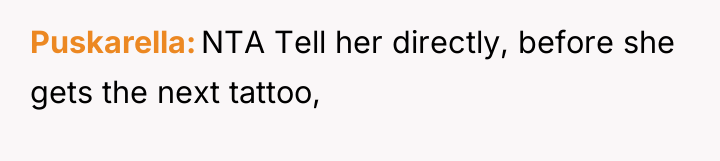 Puskarella NTA Tell her directly, before she gets the next...