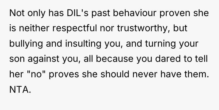 Not only has DIL's past behaviour proven she is neither...