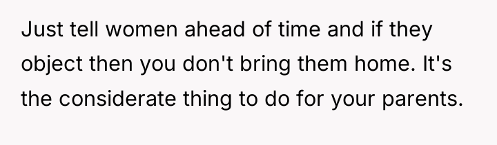Just tell women ahead of time and if they object...