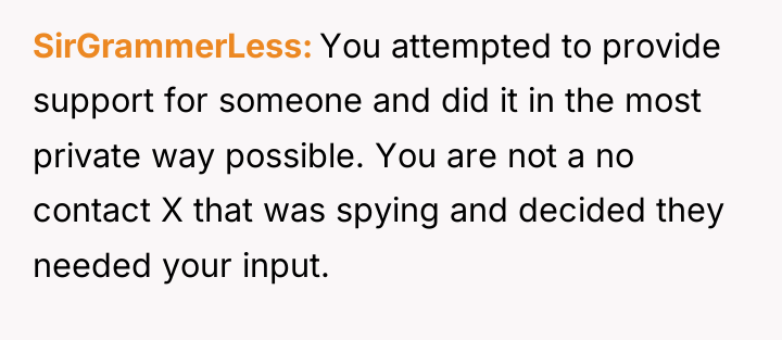SirGrammerLess You attempted to provide support for someone and did...