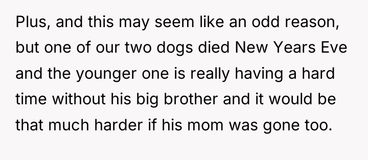Plus, and this may seem like an odd reason, but...