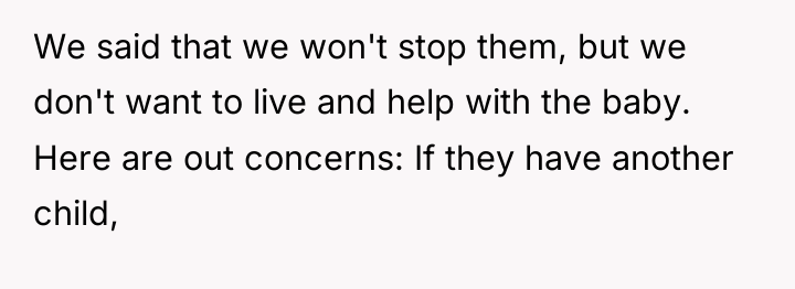We said that we won't stop them, but we don't...