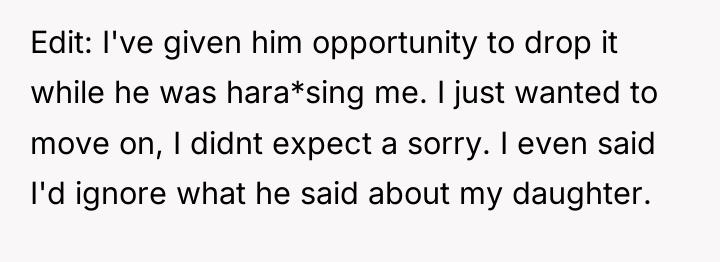 Edit: I've given him opportunity to drop it while he...