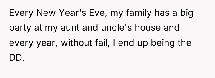 Every New Year's Eve, my family has a big party...