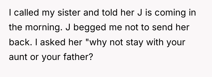 I called my sister and told her J is coming...
