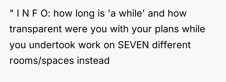 " I N F O: how long is 'a while'...