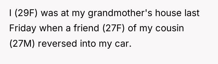 I (29F) was at my grandmother's house last Friday when...